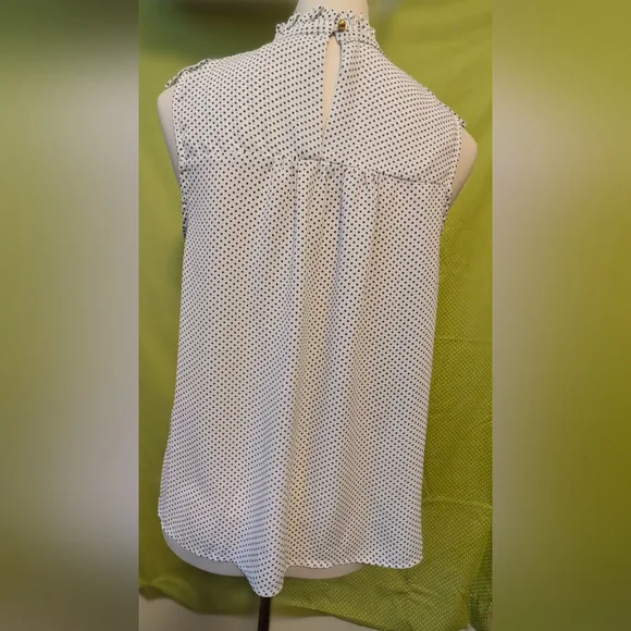 Polka Dot Ruffle Sleeveless Top - Picture 4 of 6